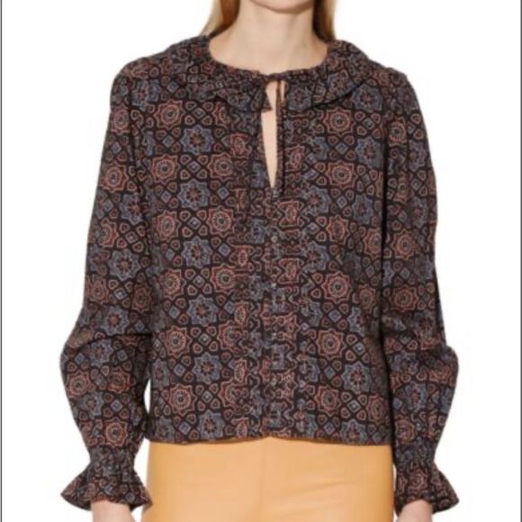 Walter Baker Cameron Brown Multi Mosaic Top Women’s Sz XL - Picture 6 of 12